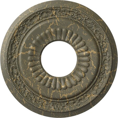 Ekena Millwork Lauren Medallion (Canopies up to 6 1/4"), 20 5/8"OD x 6 1/4"ID x 1 3/8"P, Witch Hazel Crackle CM20LNWHC